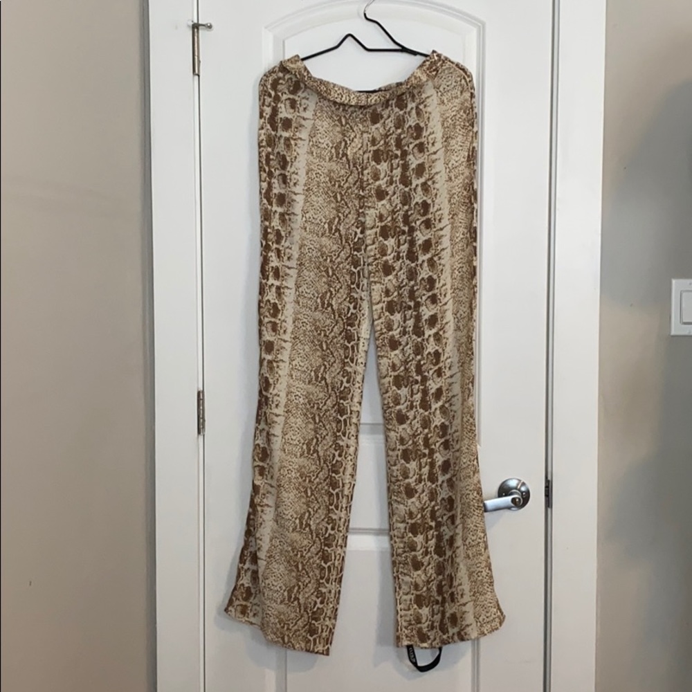 Snake print chiffon palazzo pants (PLT) SIZE US 10